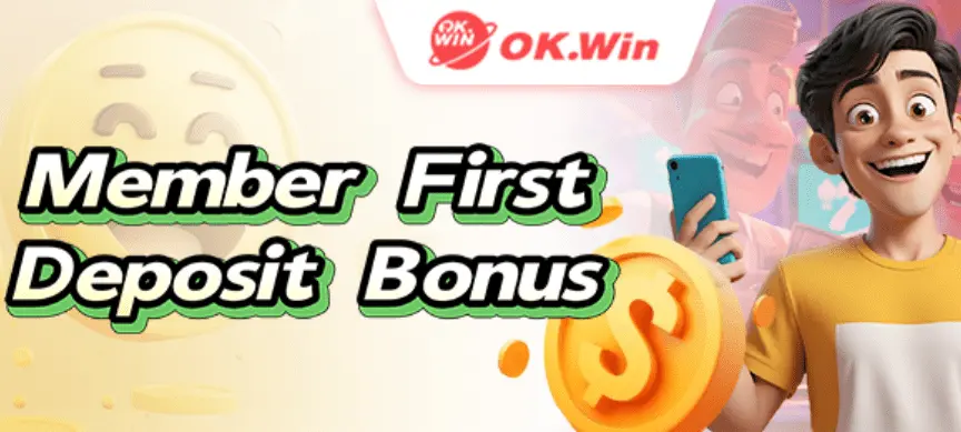 OK Win member first deposit bonus banner